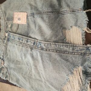 Free People Jean Wrap Skirt